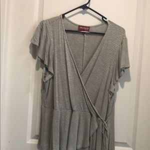 Plus size wrapped blouse